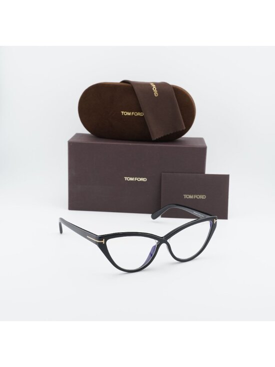 Tom Ford FT5729-B 001 Cat Eye Eyeglasses 56mm - Black, Blue Light Block main image 4
